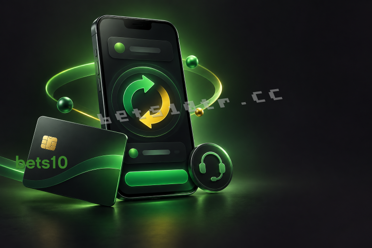 Koyu zeminde yeşil ışıkla çevrelenen telefon, banka kartı ve dönüşüm okları bets10 türk lirası işlemlerinde para birimi kontrolünü temsil ediyor.
